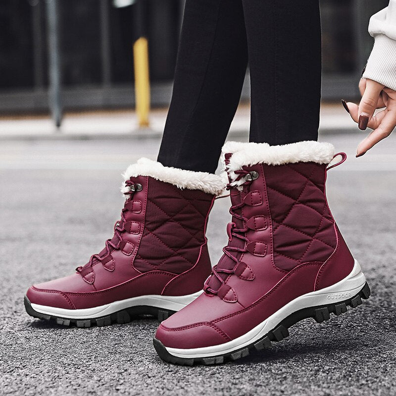 Owlkay Ankle Boots Women Winter Shoes